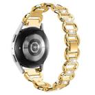 20mm Oval Diamond Stainless Steel Watch Band(Gold) - 2