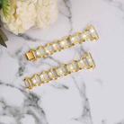 20mm Oval Diamond Stainless Steel Watch Band(Gold) - 3