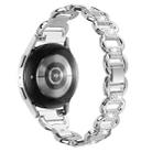 20mm Oval Diamond Stainless Steel Watch Band(Silver) - 2