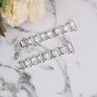 20mm Oval Diamond Stainless Steel Watch Band(Silver) - 3