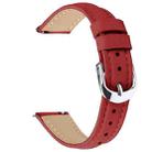 18mm Slim Genuine Leather Watch Band(Red) - 2