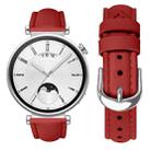 18mm Slim Genuine Leather Watch Band(Red) - 3