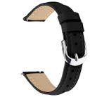 18mm Slim Genuine Leather Watch Band(Black) - 2