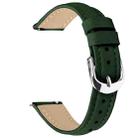 18mm Slim Genuine Leather Watch Band(Pine Green) - 2
