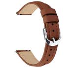 18mm Slim Genuine Leather Watch Band(Brown) - 2