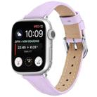 For Apple Watch 42mm / 41mm / 40mm / 38mm Small Waist PU Leather Watch Band(Light Purple) - 1