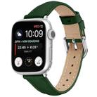 For Apple Watch 42mm / 41mm / 40mm / 38mm Small Waist PU Leather Watch Band(Pine Green) - 1