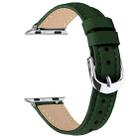 For Apple Watch 42mm / 41mm / 40mm / 38mm Small Waist PU Leather Watch Band(Pine Green) - 3