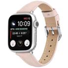 For Apple Watch 46mm / 49mm / 45mm / 44mm Small Waist PU Leather Watch Band(Sandpaper pink) - 1