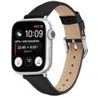 For Apple Watch 46mm / 49mm / 45mm / 44mm Small Waist PU Leather Watch Band(Black) - 1