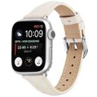 For Apple Watch 46mm / 49mm / 45mm / 44mm Small Waist PU Leather Watch Band(Almond) - 1