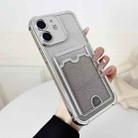 For iPhone 12 Four-cornered Glitter Electroplated Card Bag TPU Phone Case(Silver) - 1