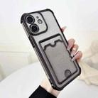 For iPhone 12 Four-cornered Glitter Electroplated Card Bag TPU Phone Case(Black) - 1