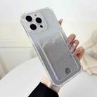 For iPhone 13 Pro Max Four-cornered Glitter Electroplated Card Bag TPU Phone Case(Transparent) - 1