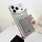 For iPhone 17 Pro Max Four-cornered Glitter Electroplated Card Bag TPU Phone Case(Silver) - 1