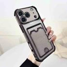 For iPhone 17 Pro Four-cornered Glitter Electroplated Card Bag TPU Phone Case(Black) - 1