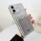 For iPhone 17 Four-cornered Glitter Electroplated Card Bag TPU Phone Case(Silver) - 1