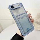 For iPhone 17 Air Four-cornered Glitter Electroplated Card Bag TPU Phone Case(Blue) - 1