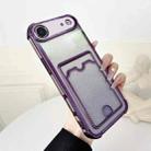 For iPhone 17 Air Four-cornered Glitter Electroplated Card Bag TPU Phone Case(Purple) - 1