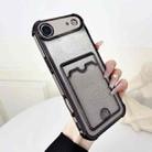 For iPhone 17 Air Four-cornered Glitter Electroplated Card Bag TPU Phone Case(Black) - 1