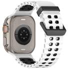 For Apple Watch 46mm / 49mm / 45mm / 44mm Ocean Double-row Hole Two-color Silicone Watch Band(White Black) - 2