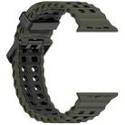 For Apple Watch 46mm / 49mm / 45mm / 44mm Ocean Double-row Hole Two-color Silicone Watch Band(Army Green Black) - 3