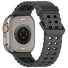 For Apple Watch 46mm / 49mm / 45mm / 44mm Ocean Double-row Hole Two-color Silicone Watch Band(Black Black) - 2