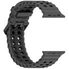 For Apple Watch 46mm / 49mm / 45mm / 44mm Ocean Double-row Hole Two-color Silicone Watch Band(Black Black) - 3