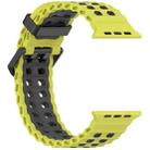 For Apple Watch 46mm / 49mm / 45mm / 44mm Ocean Double-row Hole Two-color Silicone Watch Band(Lemon Gray) - 3