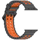 For Apple Watch 46mm / 49mm / 45mm / 44mm Ocean Double-row Hole Two-color Silicone Watch Band(Gray Orange) - 3
