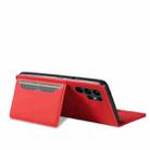For Samsung Galaxy S23+ 5G Magnetism Skin Feel Card Holder Leather Phone Case(Red) - 3