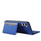 For Samsung Galaxy S23 5G Magnetism Skin Feel Card Holder Leather Phone Case(Blue) - 3