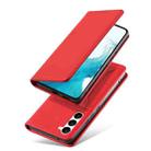For Samsung Galaxy S23 5G Magnetism Skin Feel Card Holder Leather Phone Case(Red) - 2