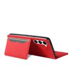 For Samsung Galaxy S23 5G Magnetism Skin Feel Card Holder Leather Phone Case(Red) - 3
