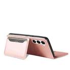For Samsung Galaxy S23 5G Magnetism Skin Feel Card Holder Leather Phone Case(Rose Gold) - 3