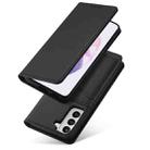 For Samsung Galaxy S21 5G Magnetism Skin Feel Card Holder Leather Phone Case(black) - 2