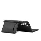 For Samsung Galaxy S21 5G Magnetism Skin Feel Card Holder Leather Phone Case(black) - 3
