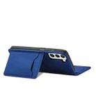 For Samsung Galaxy S21+ 5G Magnetism Skin Feel Card Holder Leather Phone Case(Blue) - 3