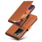 For Samsung Galaxy Note20 Ultra Magnetism Skin Feel Card Holder Leather Phone Case(Brown) - 2