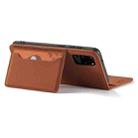For Samsung Galaxy Note20 Ultra Magnetism Skin Feel Card Holder Leather Phone Case(Brown) - 3