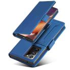 For Samsung Galaxy Note20 Ultra Magnetism Skin Feel Card Holder Leather Phone Case(Blue) - 2