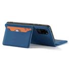 For Samsung Galaxy Note20 Ultra Magnetism Skin Feel Card Holder Leather Phone Case(Blue) - 3