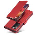 For Samsung Galaxy Note20 Ultra Magnetism Skin Feel Card Holder Leather Phone Case(Red) - 2