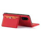 For Samsung Galaxy Note20 Ultra Magnetism Skin Feel Card Holder Leather Phone Case(Red) - 3