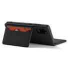 For Samsung Galaxy Note20 Ultra Magnetism Skin Feel Card Holder Leather Phone Case(black) - 3