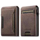 The Suteni denim pattern button automatically pops out the card box(Brown) - 1