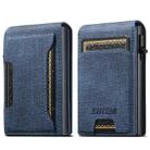 The Suteni denim pattern button automatically pops out the card box(Blue) - 1
