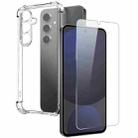 For Samsung Galaxy S24 FE 5G NORTHJO 2 in 1 TPU Airbag Shockproof Phone Case with Screen Film(Clear) - 1