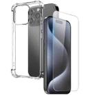 For iPhone 15 Pro Max NORTHJO 2 in 1 TPU Airbag Shockproof Phone Case with Screen Film(Clear) - 1