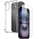 For iPhone 16 Plus NORTHJO 2 in 1 TPU Airbag Shockproof Phone Case with Screen Film(Clear) - 1
